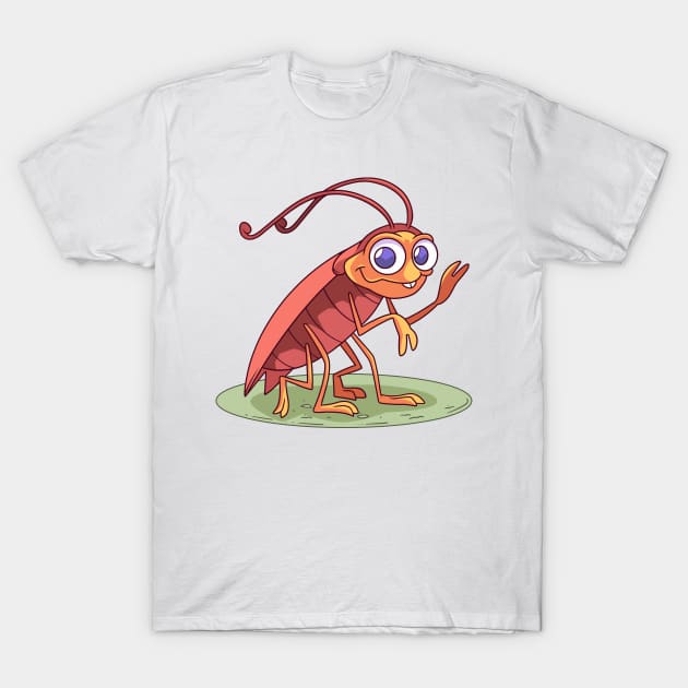 Coclroach Cartoon Funny T-Shirt by Mako Design 